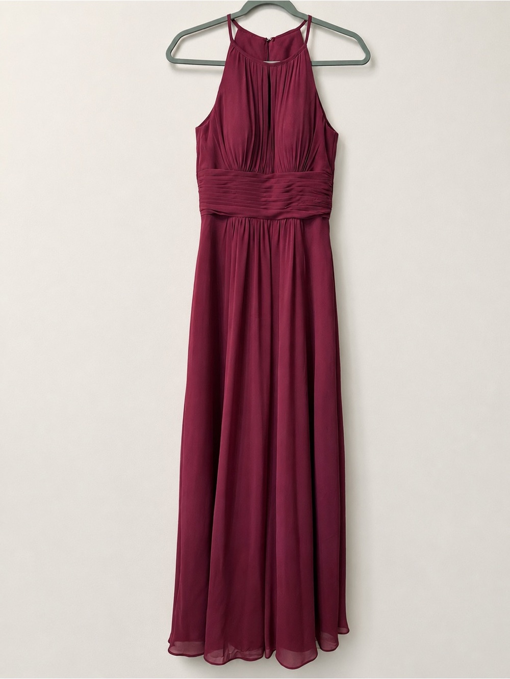 Azazie Cabernet Chiffon Halter Keyhole Bridesmaid Dress/Formal Gown Size A0 (XS)